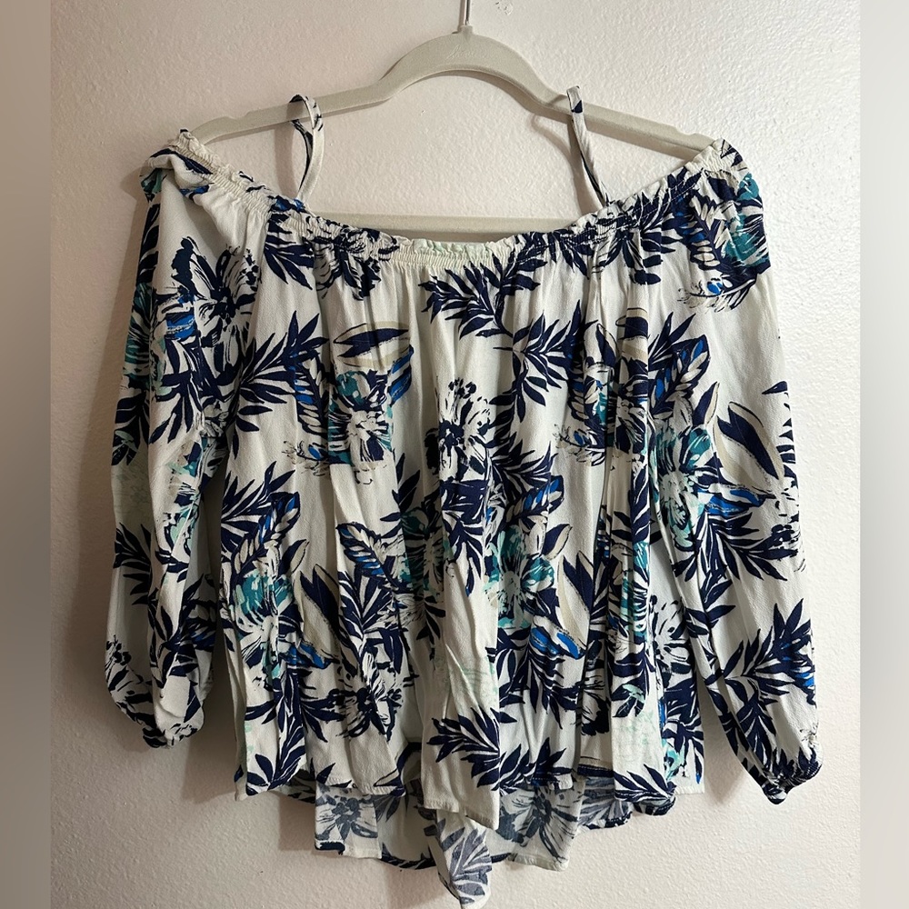 Lush Floral Over the Shoulder Top